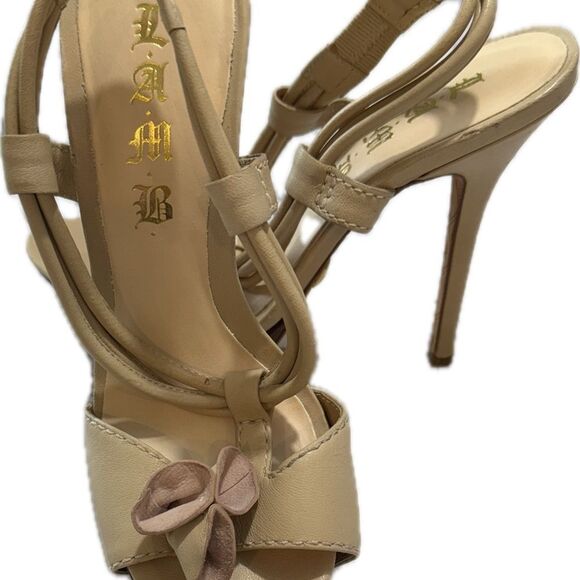 L.A.M.B. Tan and Brown Heels with Bow Detail - Picture 4 of 9